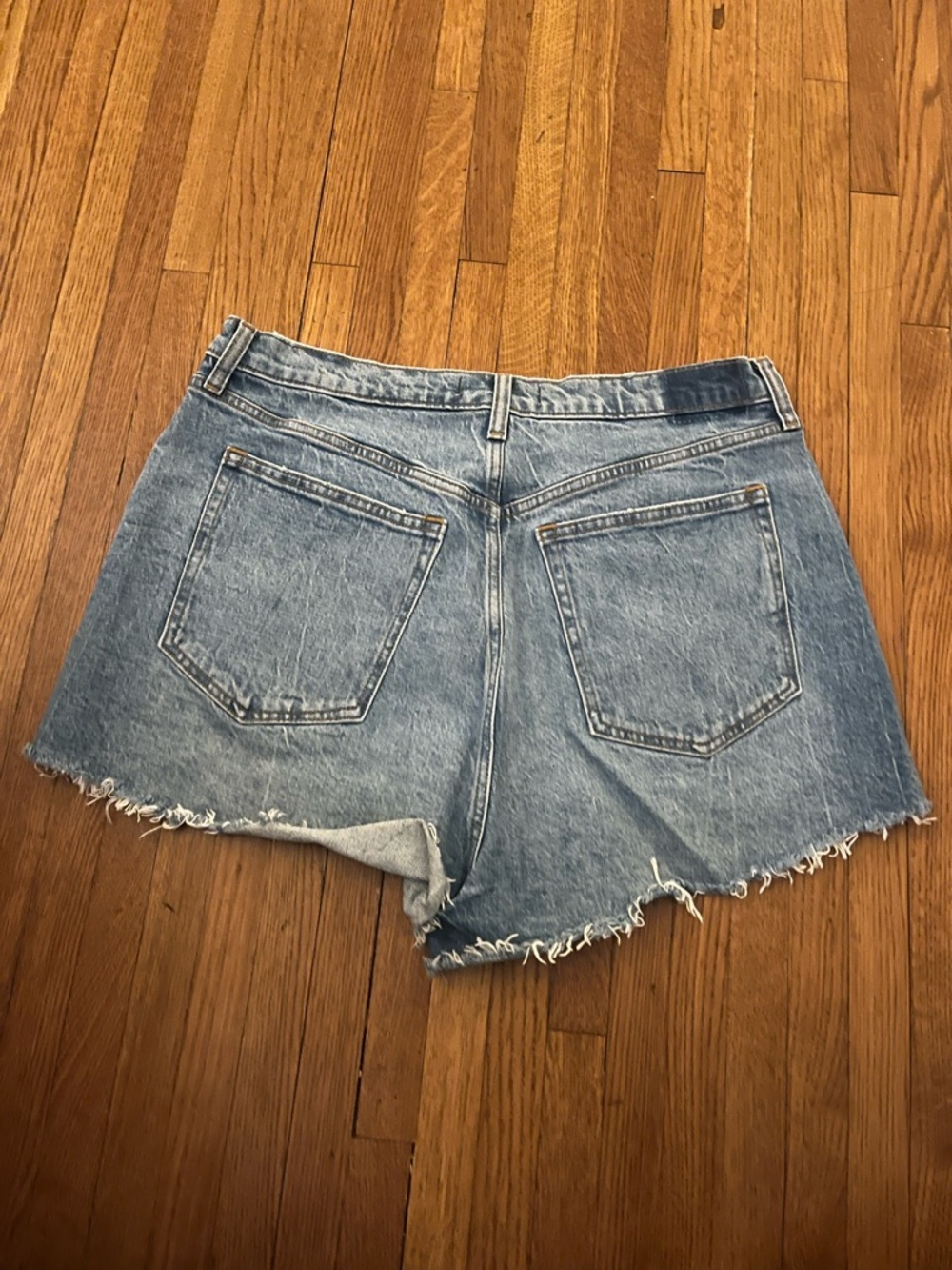 Abercrombie & Fitch Light Blue Distressed Denim Cutoff Shorts - Picture 3 of 3